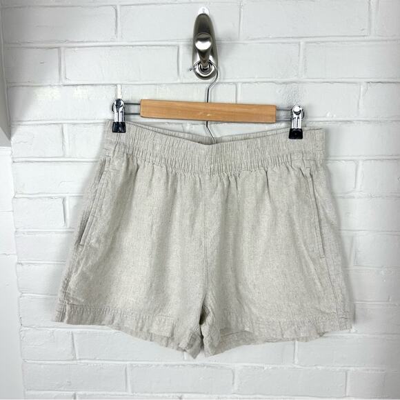 Old Navy Linen Blend Comfort Waistband Neutral Shorts Size M - Picture 2 of 9